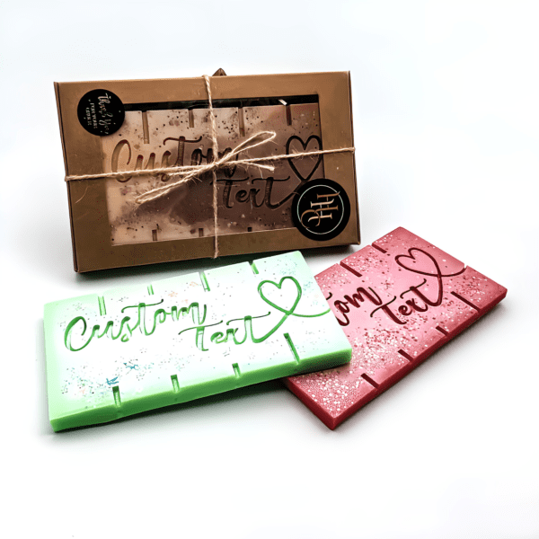 Custom signed wax melt snap bar. Highly scented wax melt slab. Personalized gift box. Customize gift for her. Long lasting home freshener.