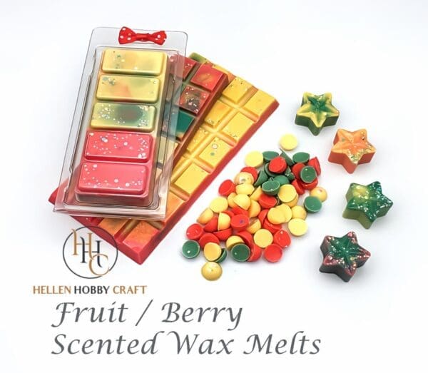 Fruit/Berry scented wax melts. Highly scented fruit wax melts. Long lasting berry aroma. Strong fruity fragrance. Berrys home freshener.