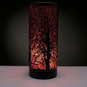 Red Tree Electric Wax Melt Burner. Electric aroma lamp. UK plugged wax melt warmer. Touch operated oil burner. Goth style red tree burner.