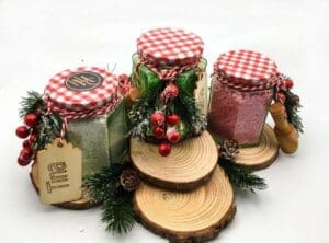 Highly scented Sizzlers Jar. Personalized gift. Himallayan aroma salt. Christmas decorated jar. Xmas fragrance sizzler. Great gift.