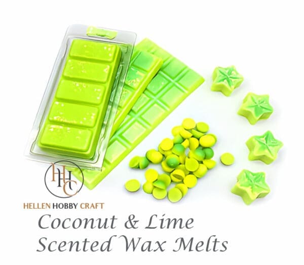 Coconut & Lime Highly Scented Wax Melts. Fruit aroma for house. Long lasting home freshener. Berry high smell.