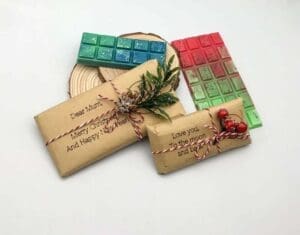 Personalized Christmas Snap Bar Wax Melts. Small xmas gift. Highly scented wax melt. Homemade gift for Christmas. Packend in handmade box.