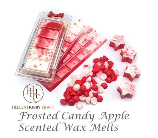 Frosted Candy Apple Highly Scented Wax Melts. Christmas aroma for house. Long lasting home freshener. Xmas high smell.