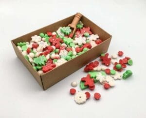 Christmas Inspired Soy Wax Melt Scoopies Wholesale. Bulk wax melts. Highly scented wax droplets. Scoopable melts in bulk. White label wax melts.