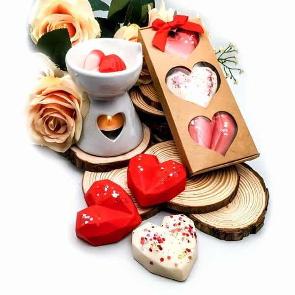 Valentine's Day Inspired Gift. Cute love small gift box. Luxury scented gift for her. Long lasting aroma present. Handmade lovely gift set.
