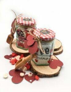 Highly scented Sizzlers Jar. Hearts Decorated. Himallayan aroma salt. Valentine's Day decorated jar. Valentine fragrance sizzler