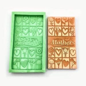 Happy Mother's Day silicone mould. Slab Mold. Happy child mould. Silicone snap bar mould. Mould for wax melt.