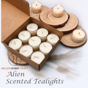Alien Scented Tealights. Luxury Handmade Tealights. Strong aroma for house. Long lasting home freshener. Lovely high smell. Amazing Gift Box.