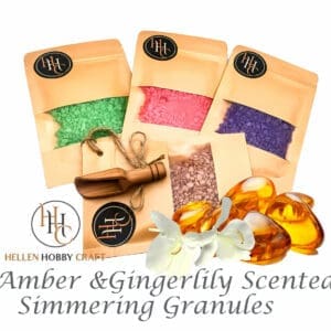 Amber & Gingerlily scented Simmering Granules. Floral aroma for house. Long lasting home freshener. Flower high smell.