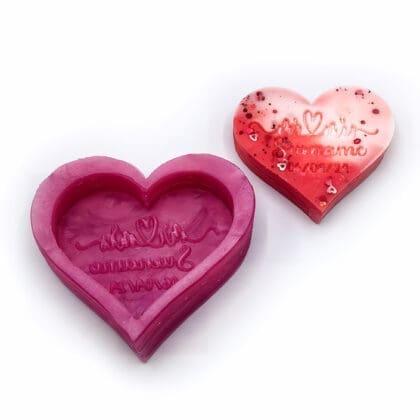 Signed Heart silicone mould