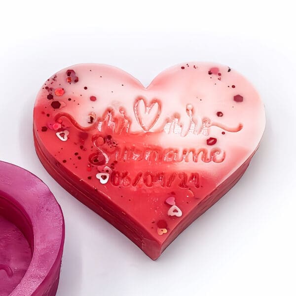Signed Heart silicone mould. Perfect for making wedding favours. big heart rtv rubber mold. Handmade mould for craft. Valentine's day mould.